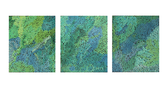 "Coral Reef Spawning" Triptych by Shane YONDEE Hansen