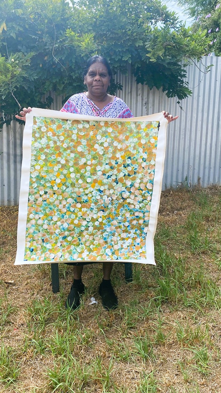 "Bush Plum Dreaming" by Janet Golder Kngwarreye