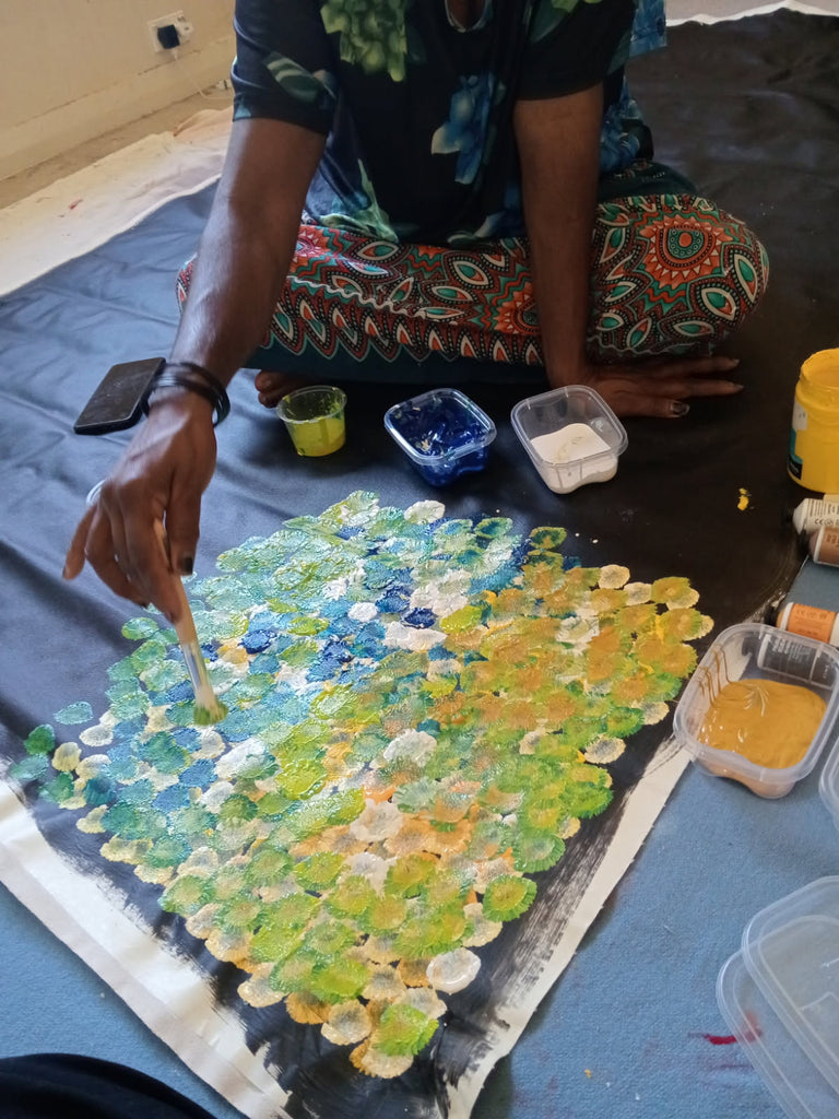 "Bush Plum Dreaming" by Janet Golder Kngwarreye