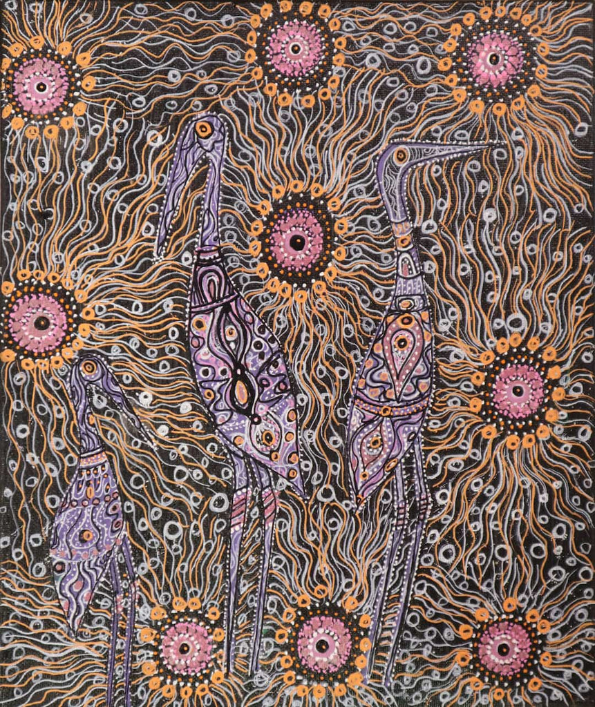 Christine WInmar Aboriginal Painting of Brolga