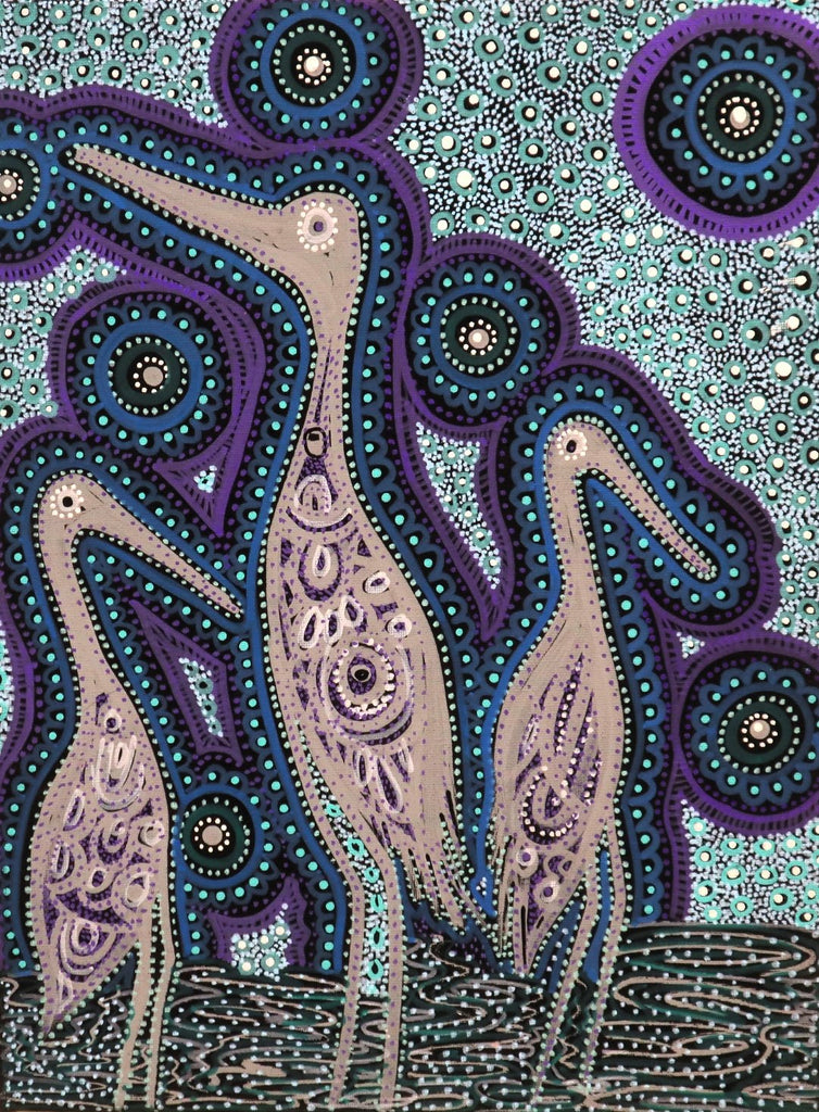 Christine Winmar Dreamtime Brolga Aboriginal Painting