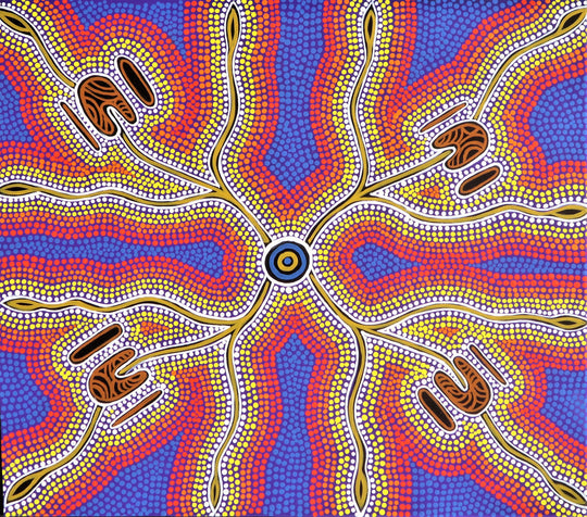 "4 Women Digging for Bush Potato" by Beverley Egan