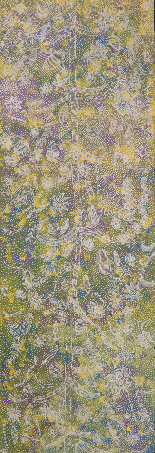 "Women Collecting Bush Plum and Wildflowers" by June Bird Ngale