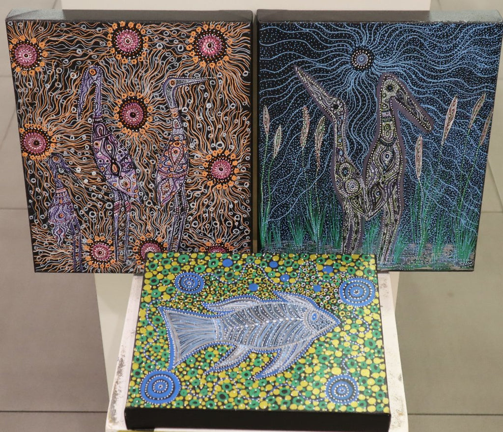 Ready to hang aboriginal canvas paintings